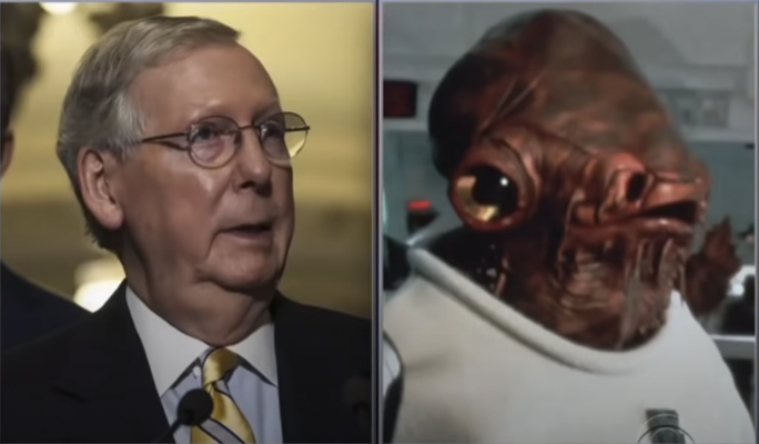 Mitch McConnell, unacknowledged love child of Admiral Akbar