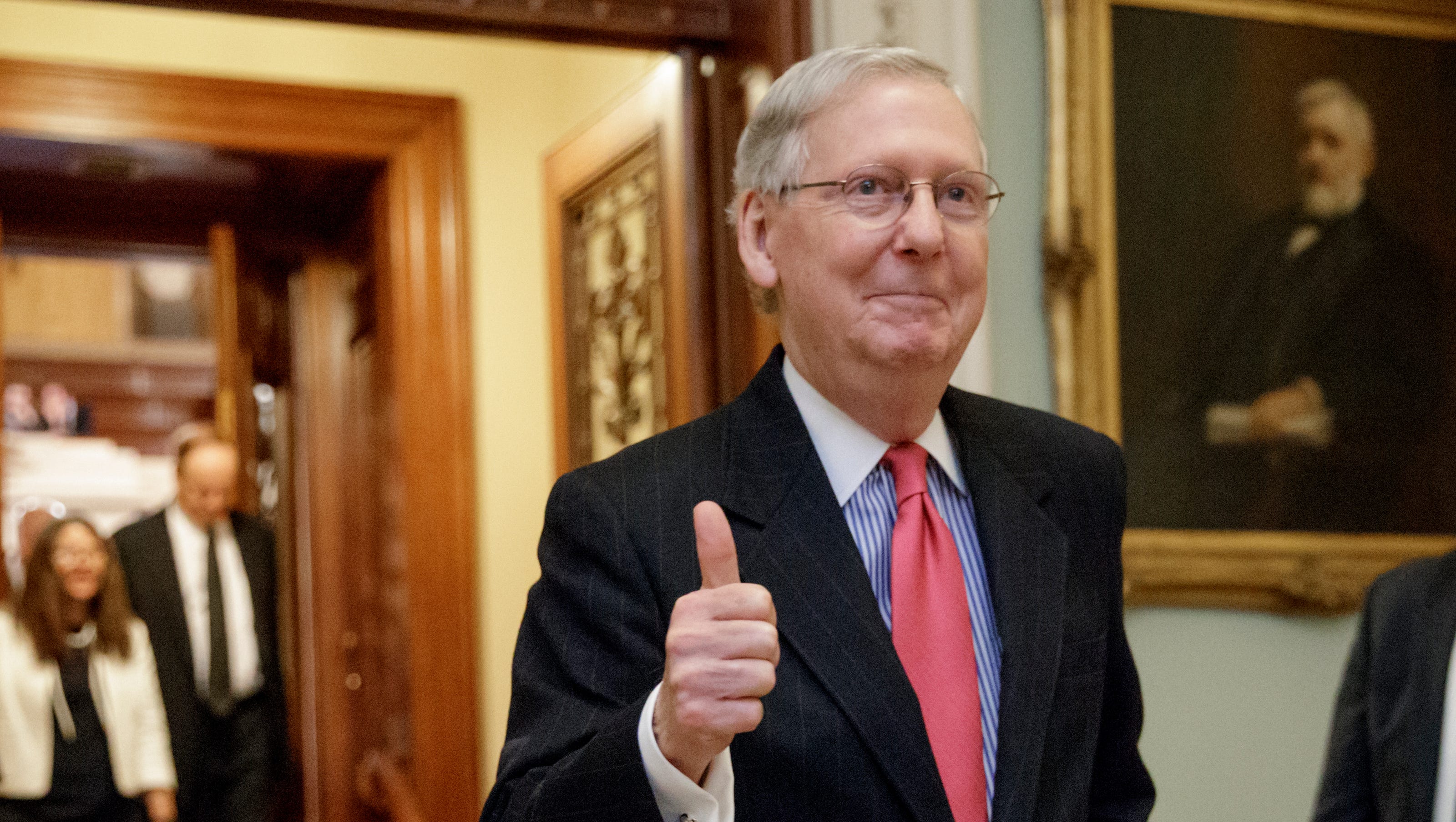 Mitch McConnell, seen here watching a poor family get evicted on Christmas Eve